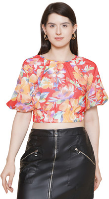 Jakanary Casual Printed Women Red Top