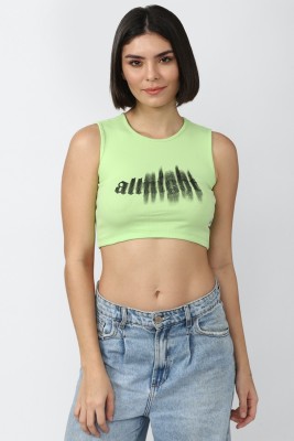 FOREVER 21 Casual Printed Women Green Top