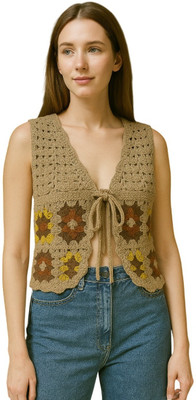 Epicedesigns Casual Self Design Women Brown Top