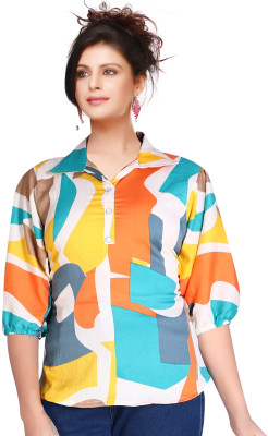 shabaris Casual Color Block Women Multicolor, Yellow Top
