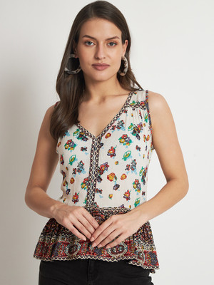 Veldress Casual Printed Women Multicolor Top