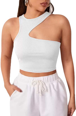 KIK33 Party Solid Women White Top