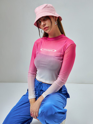 BEWAKOOF Casual Ombre Women Pink, White Top