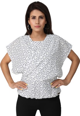 MISS TEASE Casual Printed Women White Top