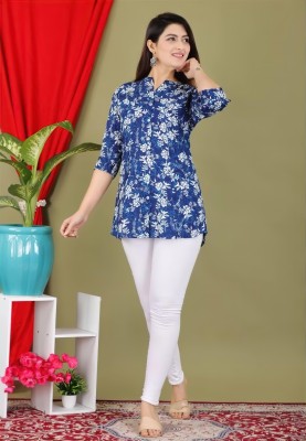 Geetanjali collection Casual Printed Women White, Light Blue, Dark Blue Top