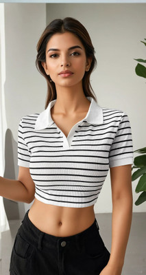 Aahwan Casual Striped Women White Top