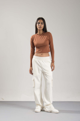 Oneway Casual Solid Women Brown Top
