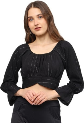 NewlookAs Casual Solid Women Black, White Top