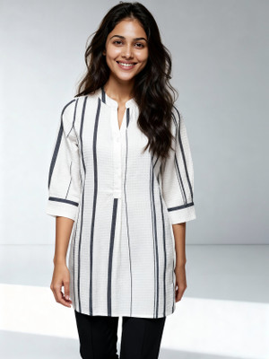 Powerpink Wx Formal Striped Women White Top