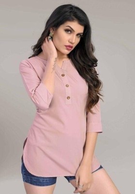 Ravindra Fashions Casual Solid Women Pink Top