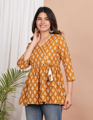 PVZ Casual Printed Women Yellow Top