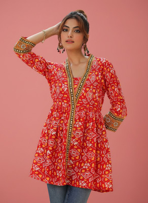 irtiqa Formal Printed Women Red Top