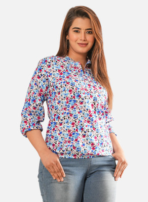 Pittra4ever Casual Printed Women Purple Top