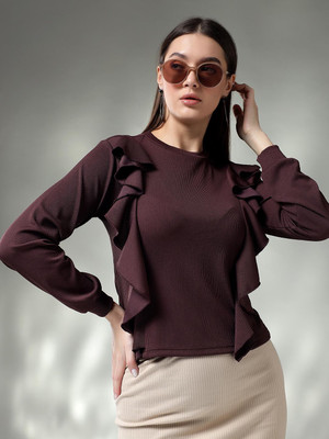 KOTTY Casual Solid Women Red Top