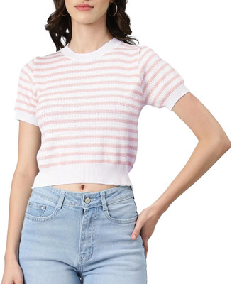 Icw Casual Self Design Women Pink Top