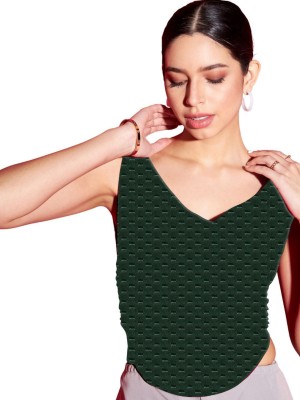 jovo Casual Printed Women Dark Green Top