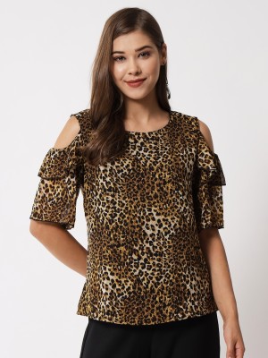 Elizy Casual Animal Print Women Multicolor Top