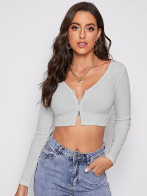 SIZA FASHION Casual Solid Women White Top