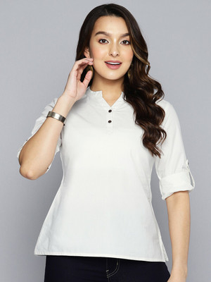 Glorry Creation Casual Solid Women White Top