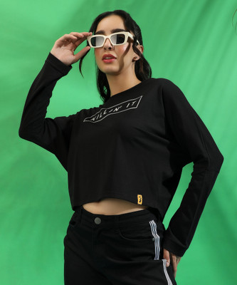 CAMPUS SUTRA Casual Printed Women Black Top