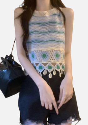 Epicedesigns Casual Self Design Women Blue Top