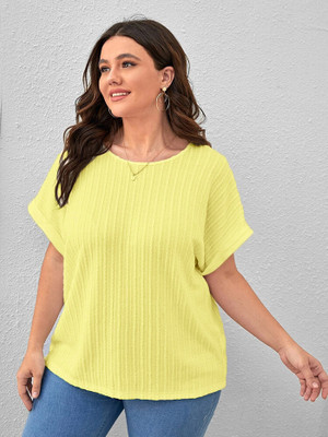Zilcon Beach Wear Self Design Women Yellow Top