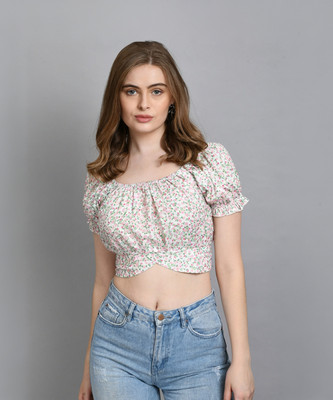 PRETTY LOVING THING Casual Printed Women White Top