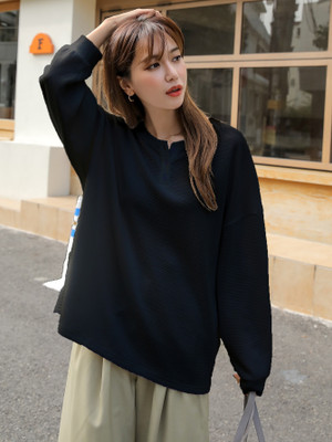 Zilcon Casual Solid Women Black Top