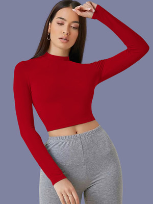 Kashonaa Casual Solid Women Red Top