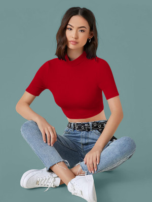 Kashonaa Casual Solid Women Red Top