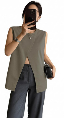 Zilcon Casual Solid Women Green Top