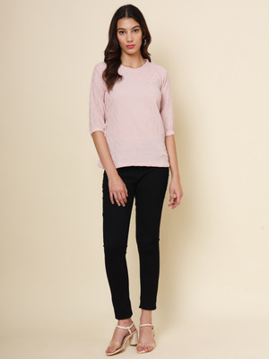 Sofisty Casual Self Design Women Pink Top