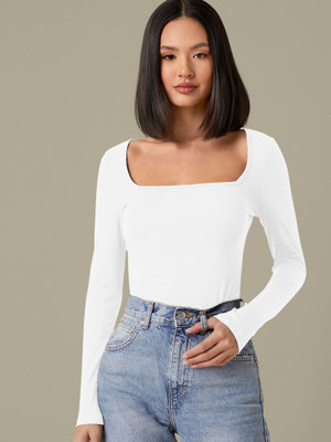 Kashonaa Casual Solid Women White Top