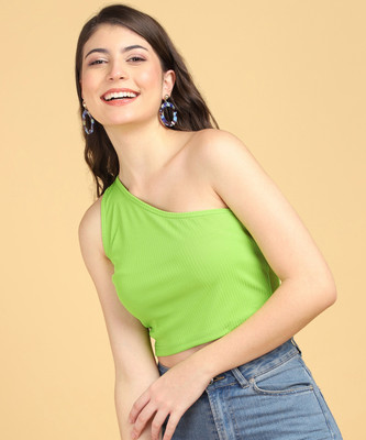 METRONAUT Casual Solid Women Green Top