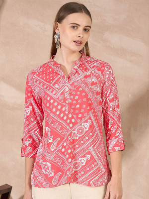 all about you Beach Wear Printed Women Pink Top