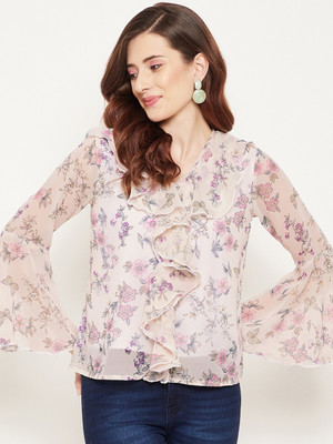 BITTERLIME Casual Printed Women Grey Top