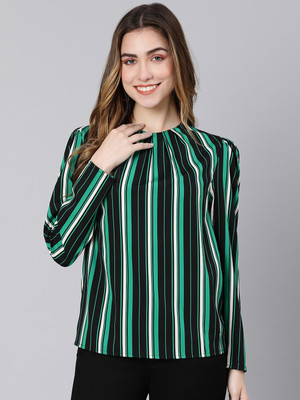 OXOLLOXO Casual Striped Women Black Top