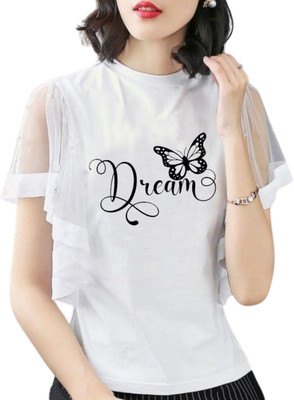 CNQFS FASHION Casual Printed Women White Top