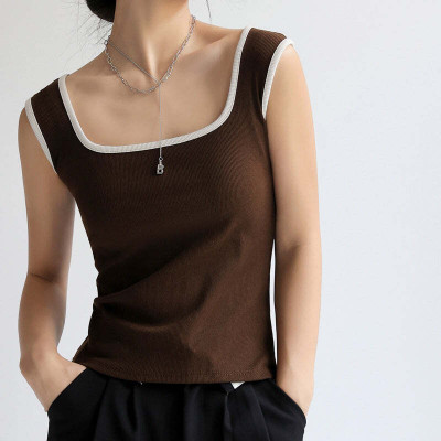OUTZIDR Casual Solid Women Brown Top