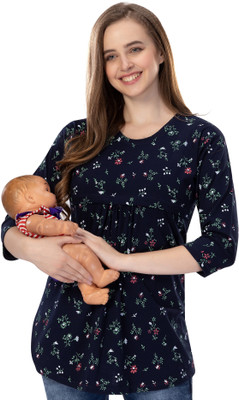 TIGYWIGY Casual Printed Women Dark Blue Top