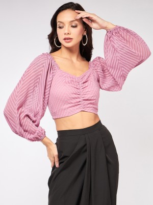 ZIMA LETO Casual Solid Women Pink Top