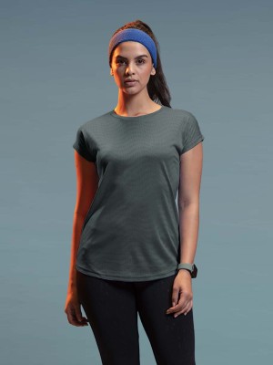 Lyra Casual Self Design Women Grey Top