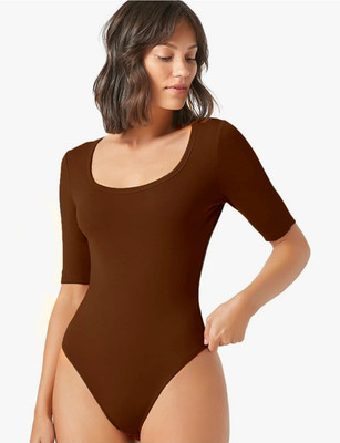 ZEROZABAR Casual Solid Women Beige Top
