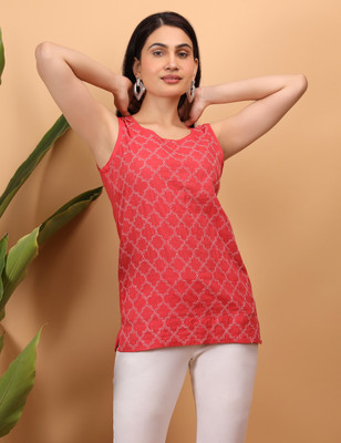 SHWET Casual Embroidered Women Red Top