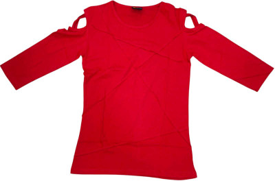 xyzz Casual Solid Women Red Top