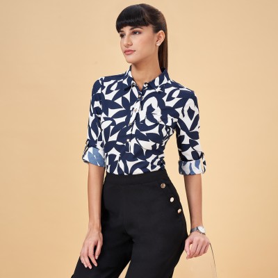 Annabelle by Pantaloons Casual Printed Women White, Dark Blue Top