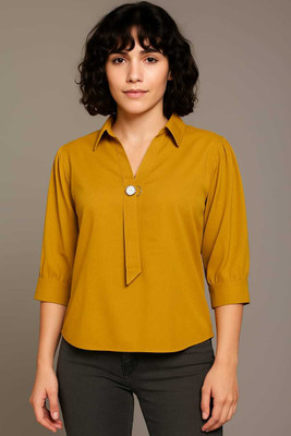 SHEHZADI ONLINE Casual Solid Women Light Blue Top