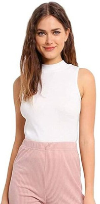 TUSI Casual Solid Women White Top