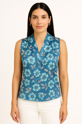 TRUSTROW Casual Solid Women Blue Top