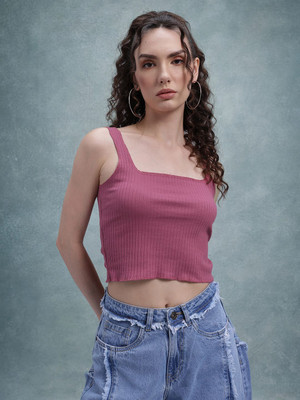 Roadster Casual Self Design Women Red Top